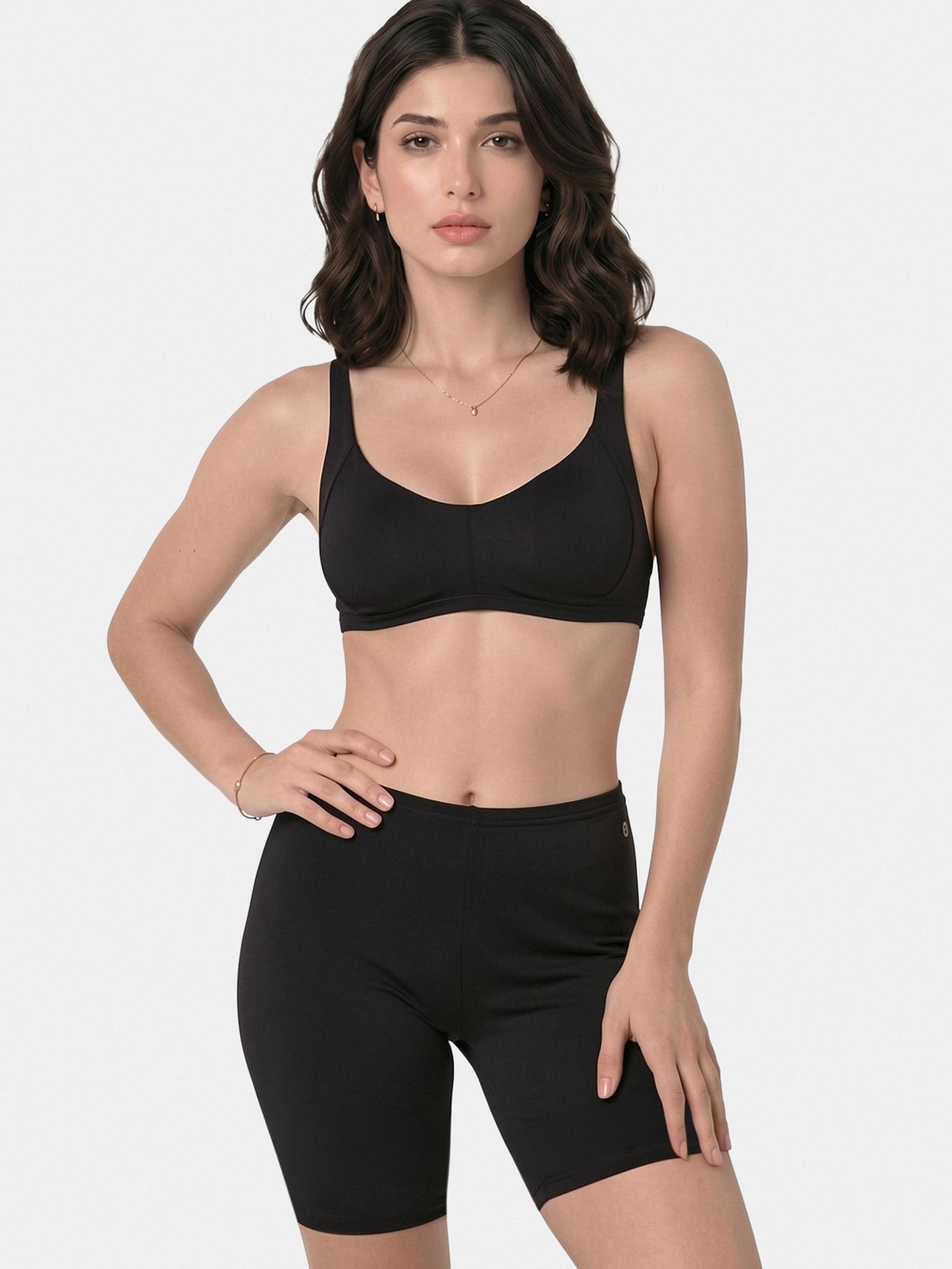 Mid Rise Mid Thigh Length Fabulous Inners Shorts for Women - Hugged Fit, Stretch Cotton - E032