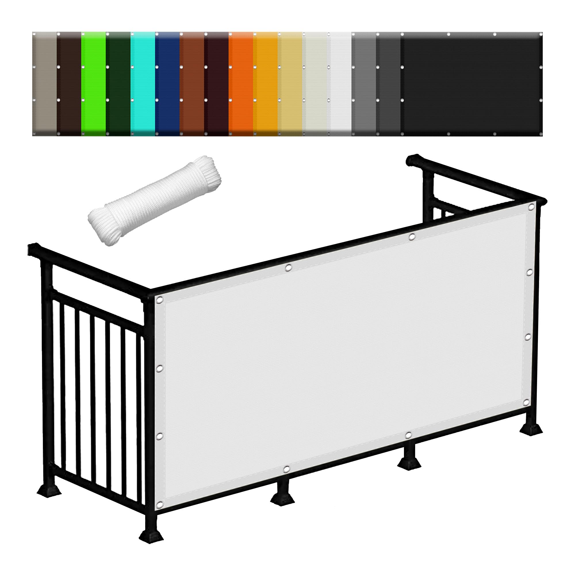 Voile d'ombrage rectangulaire blanc pour bloquer le soleil