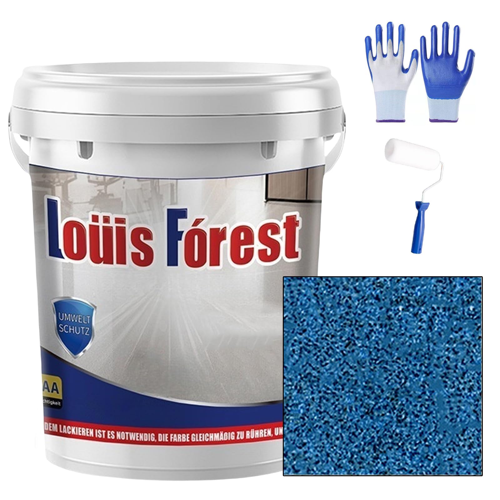 Ravionelle 2026 Upgrade Epoxy Colored Sand Floor Paint, Marble Effect Coating, Non-Slip & Wear-Resistant, Garage, Basement, Concrete & Wood Floors (blue,35oz/1kg)
