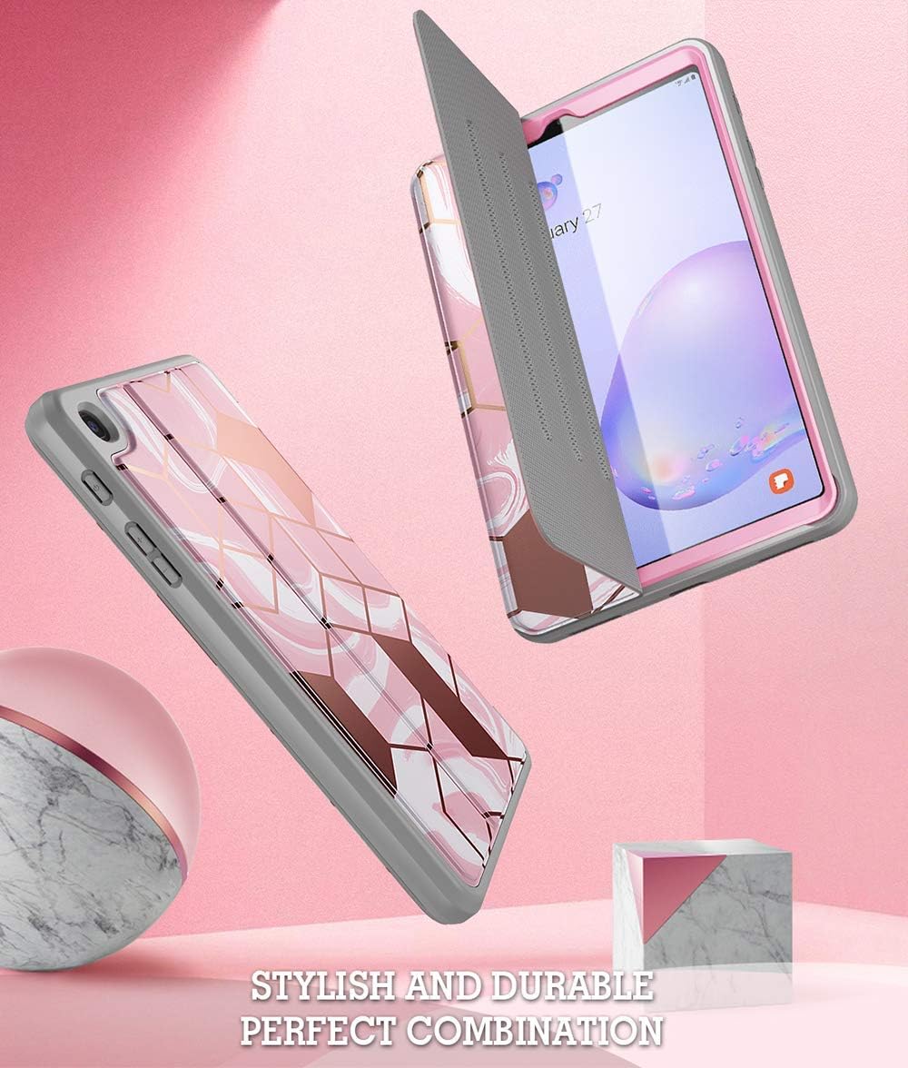 Popshine Marble Series Designed for Samsung Galaxy Tab A 8.4 2020 Case,Model SM-T307, Full Body Premium 360 Degree Protective Folio Cover with Built-in Screen Protector, Liquid Marble Pink