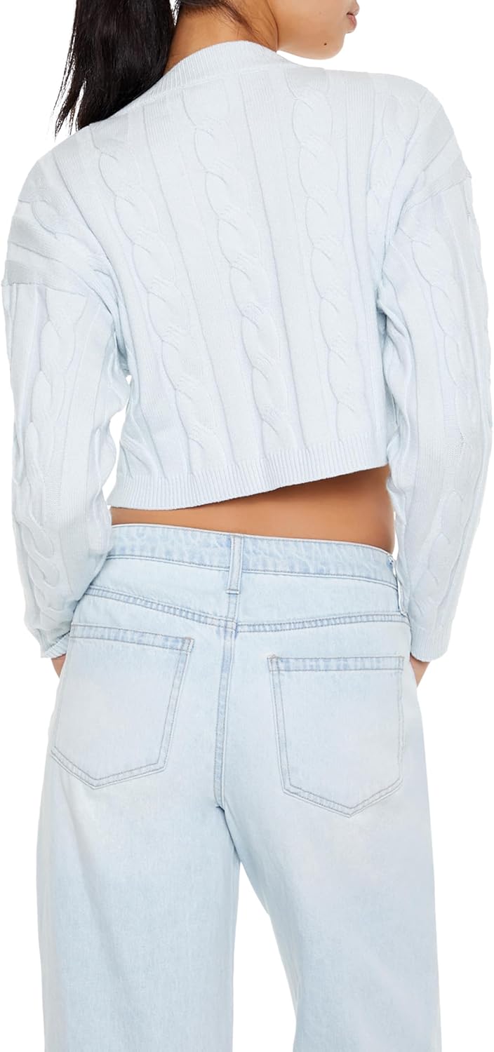 Forever 21 Womens Cropped Cable Knit Sweater - Image 5