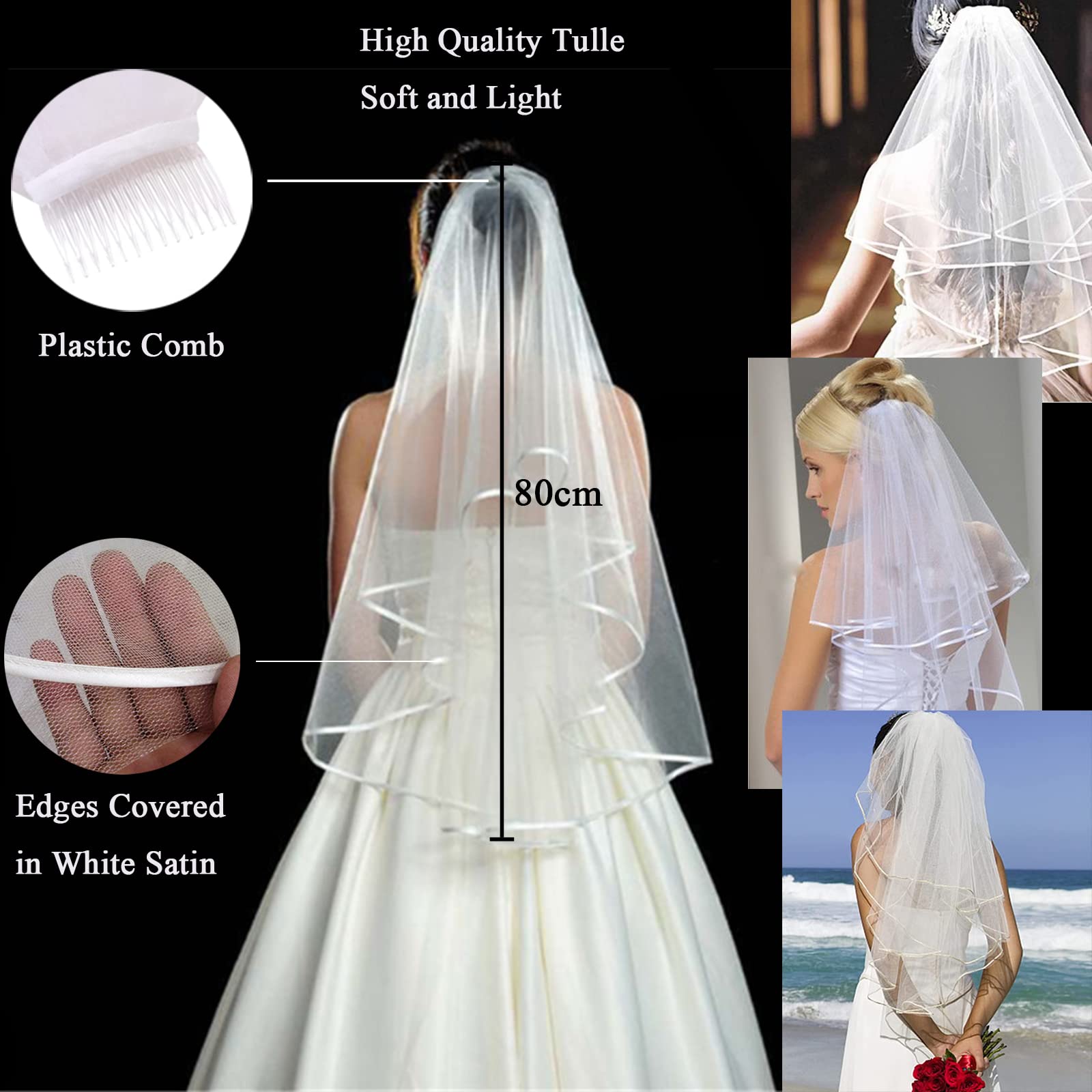 Set EVJF Accessoires Mariage Bride To Be - Tiara Sash Veil Et Insignes - Enterrement Vie Jeune Fille