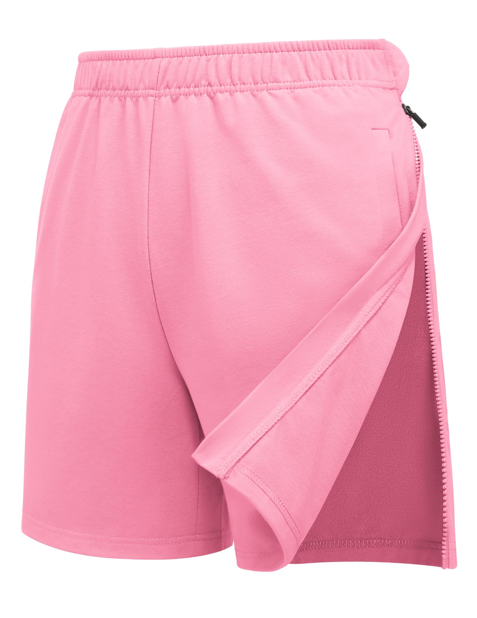 Deyeek Women Tear Away Shorts Adaptive Cotton Athletic Shorts Hip Replacement After Knee Surgery Recovery Pants with Pockets