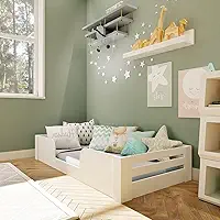 Cama Infantil Montessoriana Solteiro Liz Branco Perfect Wood