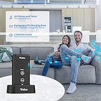 Vista 4 de Wuloo Timbre de intercomunicador inalámbrico para aula en casa, timbre electrónico impermeable con rango de 1/2 milla, 3 niveles de volumen, batería