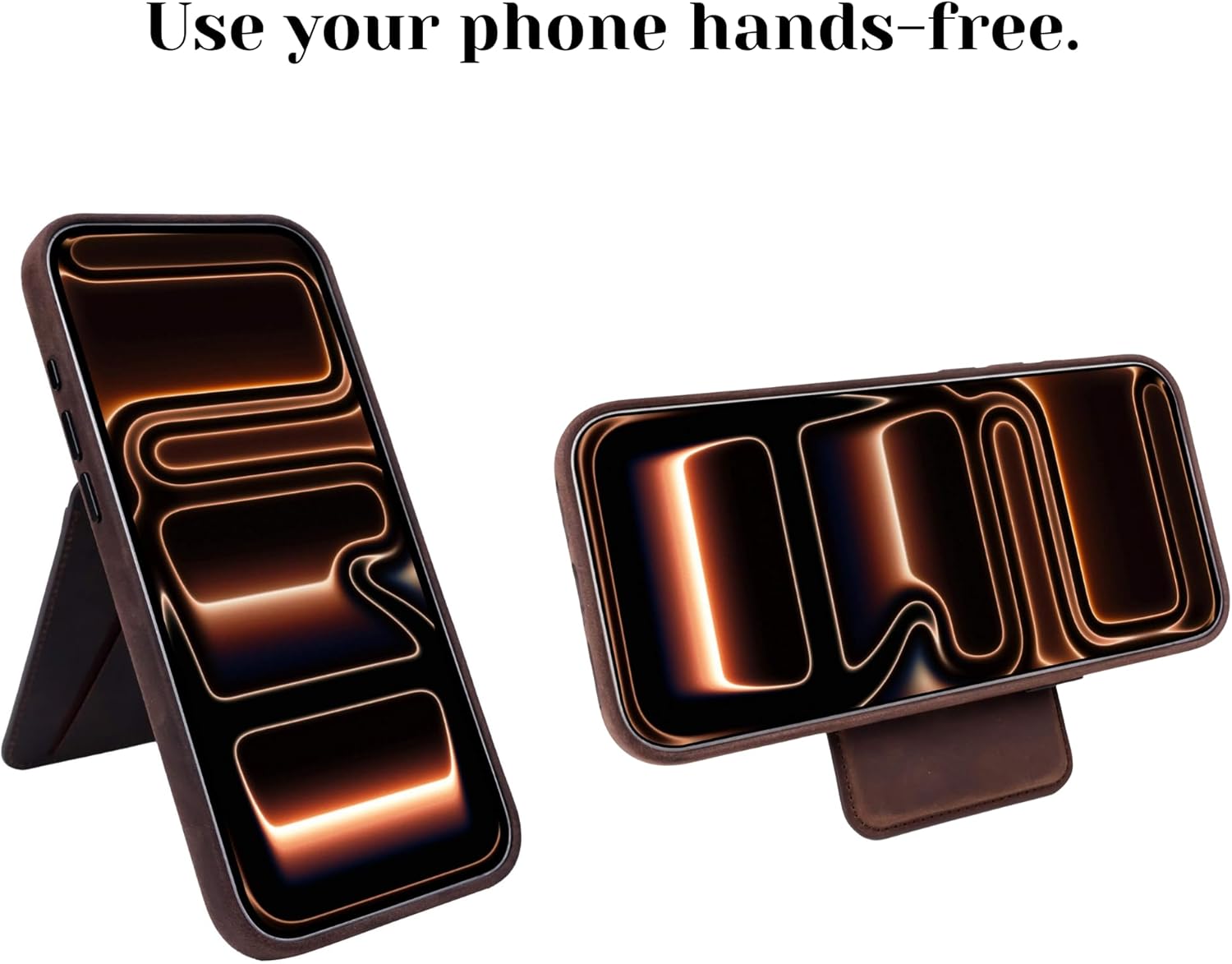 BLACKBROOK for MagSafe Wallet with Stand - Baron Full Grain Leather Slim Card Holder – Holds up to 4 Cards or IDs, Strong Magnetic Attachment, Soft Interior, Easy Access