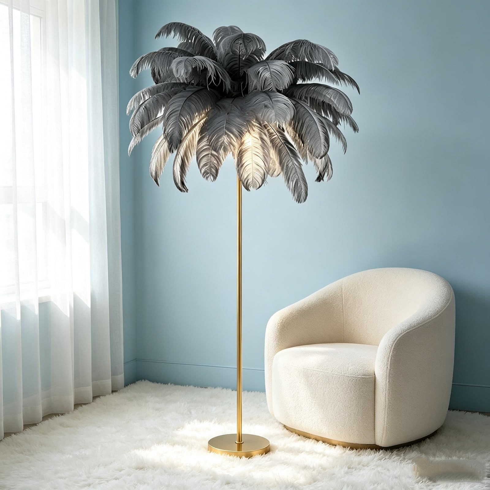 LCNDKF Luxury Interior Feather Floor Lamp