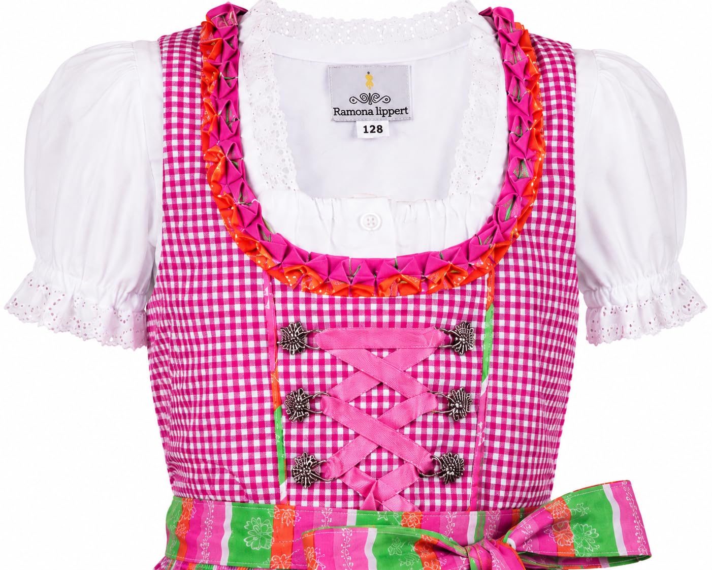Ramona Lippert Kinderdirndl Lina 3-teilig mit Bluse und Schürze rosa