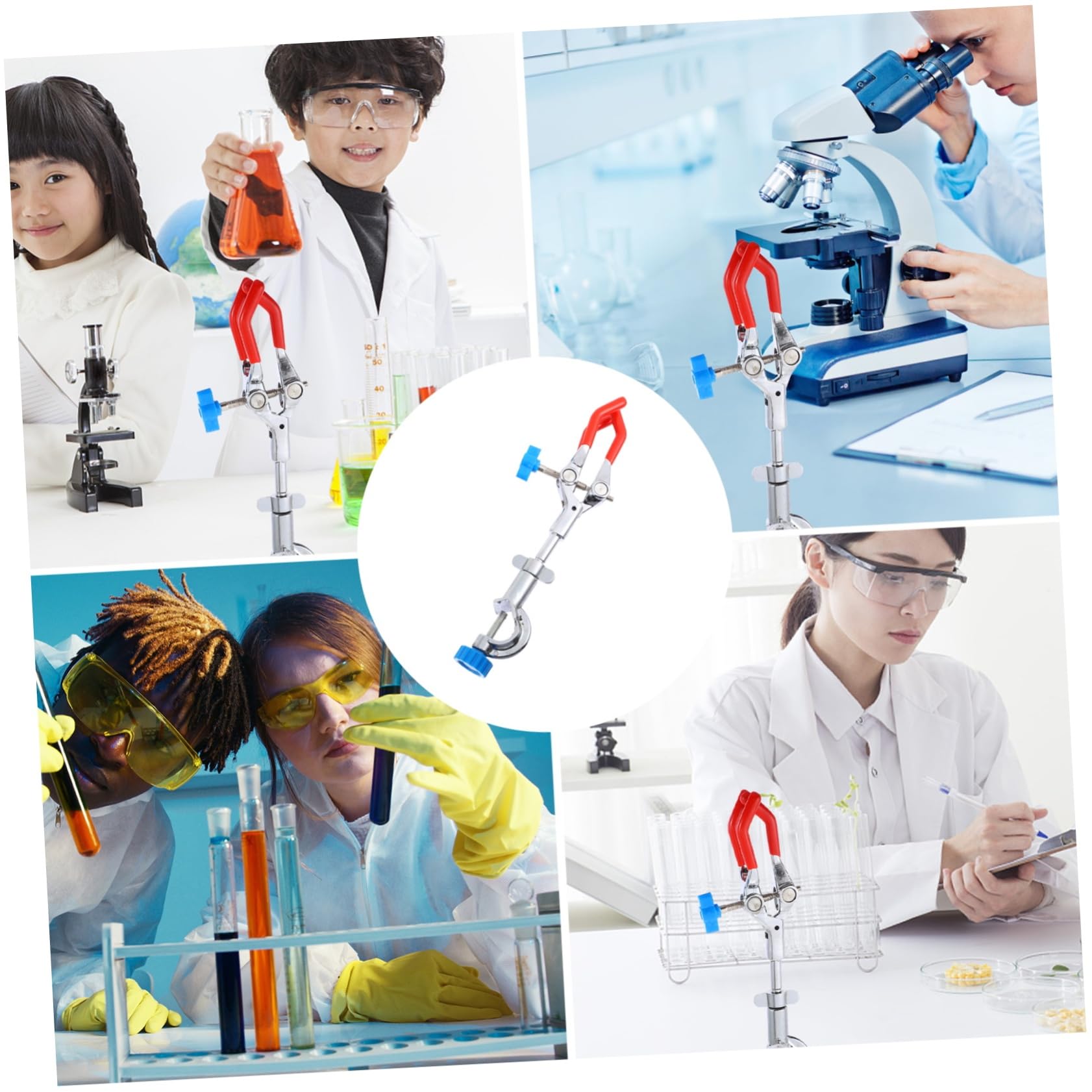 TOPBATHY 4 Pezzi Pinza da Laboratorio Fessure con Base Fissabile Clip Resistente Alla Corrosione per Sperimentali per Condensatore e Attrezzature