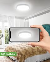 zemty 24W LED Mennyezeti Lámpa, 22cm Kerek, 2100 Lumen, 3 Színhőmérséklet (3000K/4500K/6000K), Ultravékony Modern Világítás Fürdőszobába, Ko 5