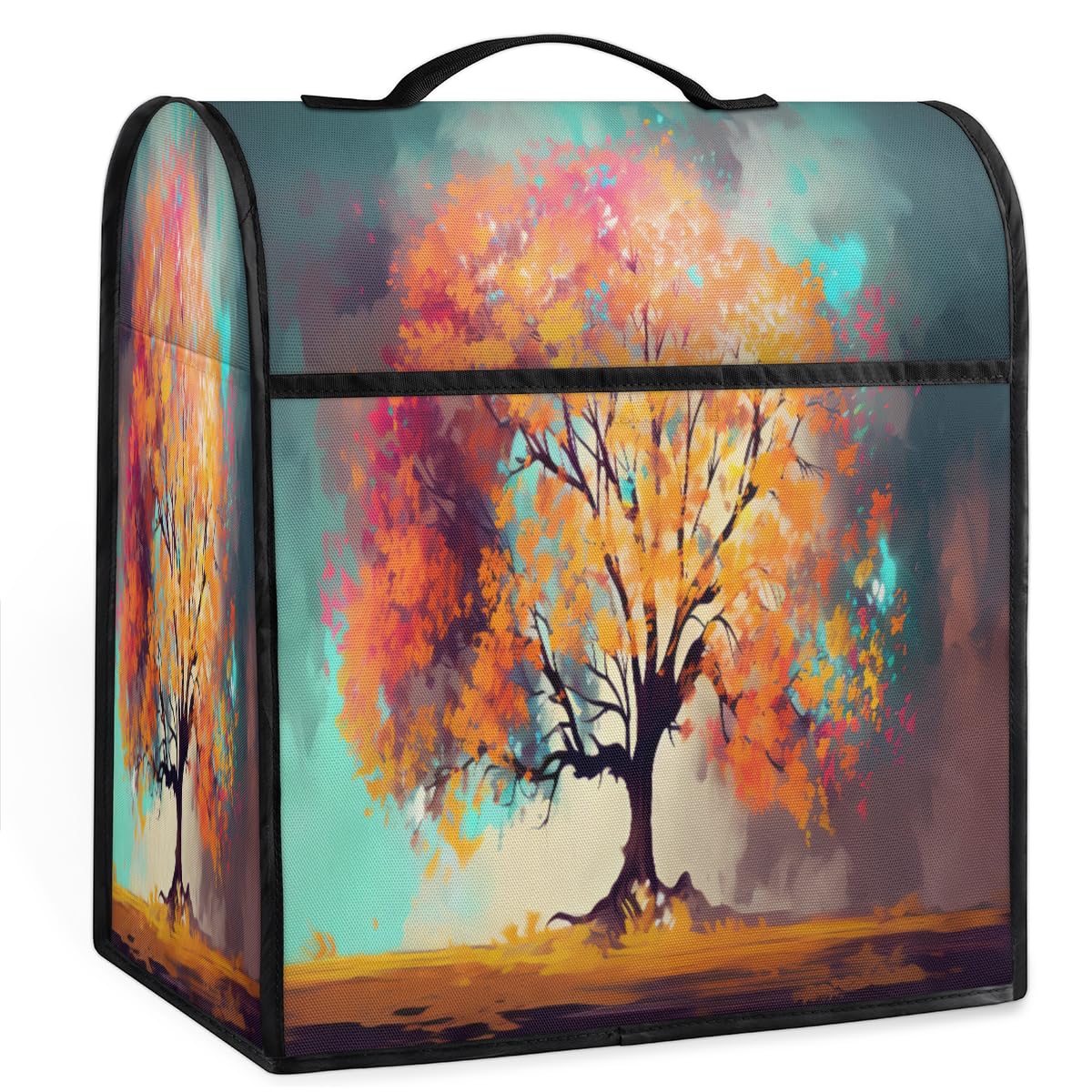 Coffee Maker Cover Autumn Tree Pattern Kitchen Appliance Covers Small Appliance Covers Blender Cover Juicer Cover Dust Covers for Kitchen Appliances with Top Handle and Pockets,Washable,C210