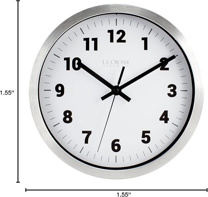 Reloj de Pared Analógico La Crosse Nash 10 Pulgadas Aluminio miniatura 3