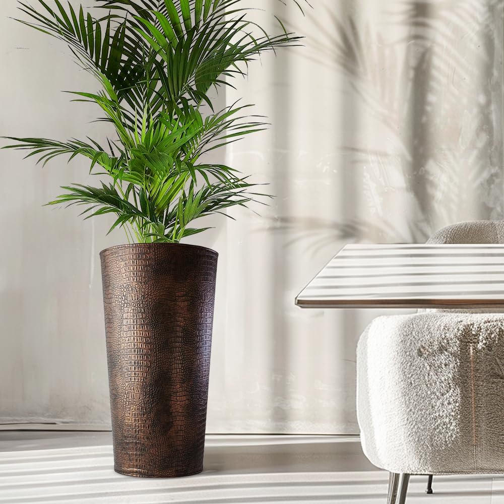 Vaso Da Interno In Eco-Pelle - Design Moderno, Ø 33 Cm X H 61 Cm, Made In Italy - Foto 7