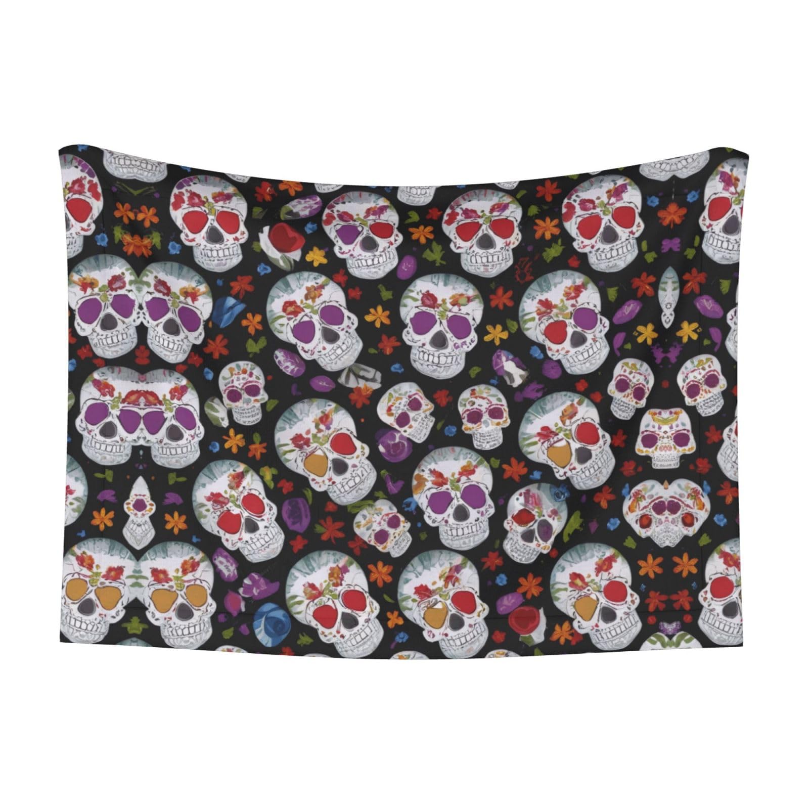 Color Skulls Pet Blanket Soft Plush Bedding for Dogs Cats Comfortable Warm Cuddly Pet Mat with Velvet