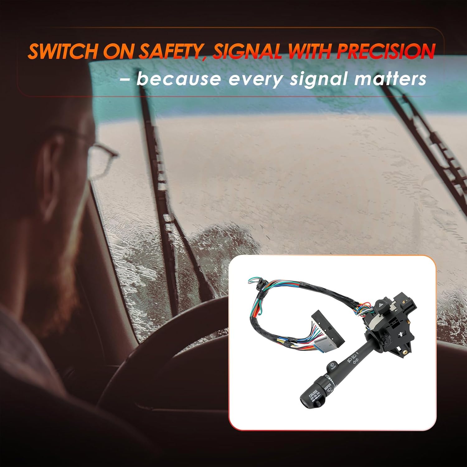 Multifunction Turn Signal Switch, Compatible with Buick 1997-2005 Century, 1997-2004 Regal, Windshield Wiper Lever, Cruise Control, High Beam Hazard Light, Replaces# 26085929 DS721