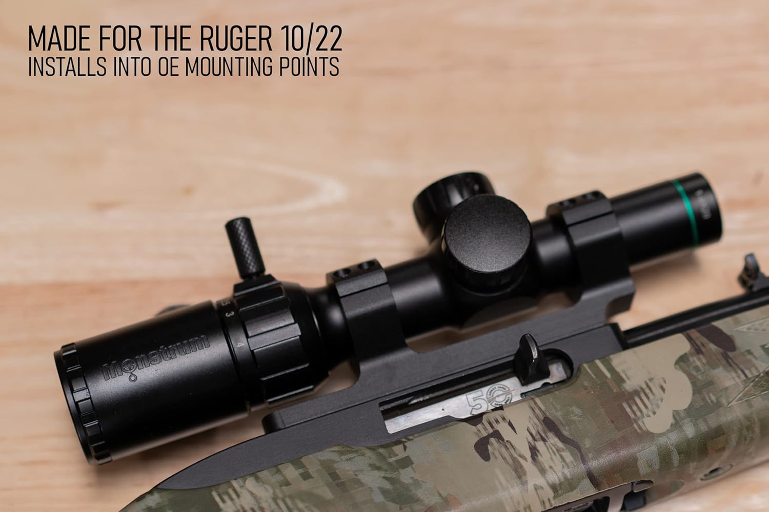 Monstrum Dual Ring Scope Mount Compatible with Ruger 10/22 | 1 Inch Diameter