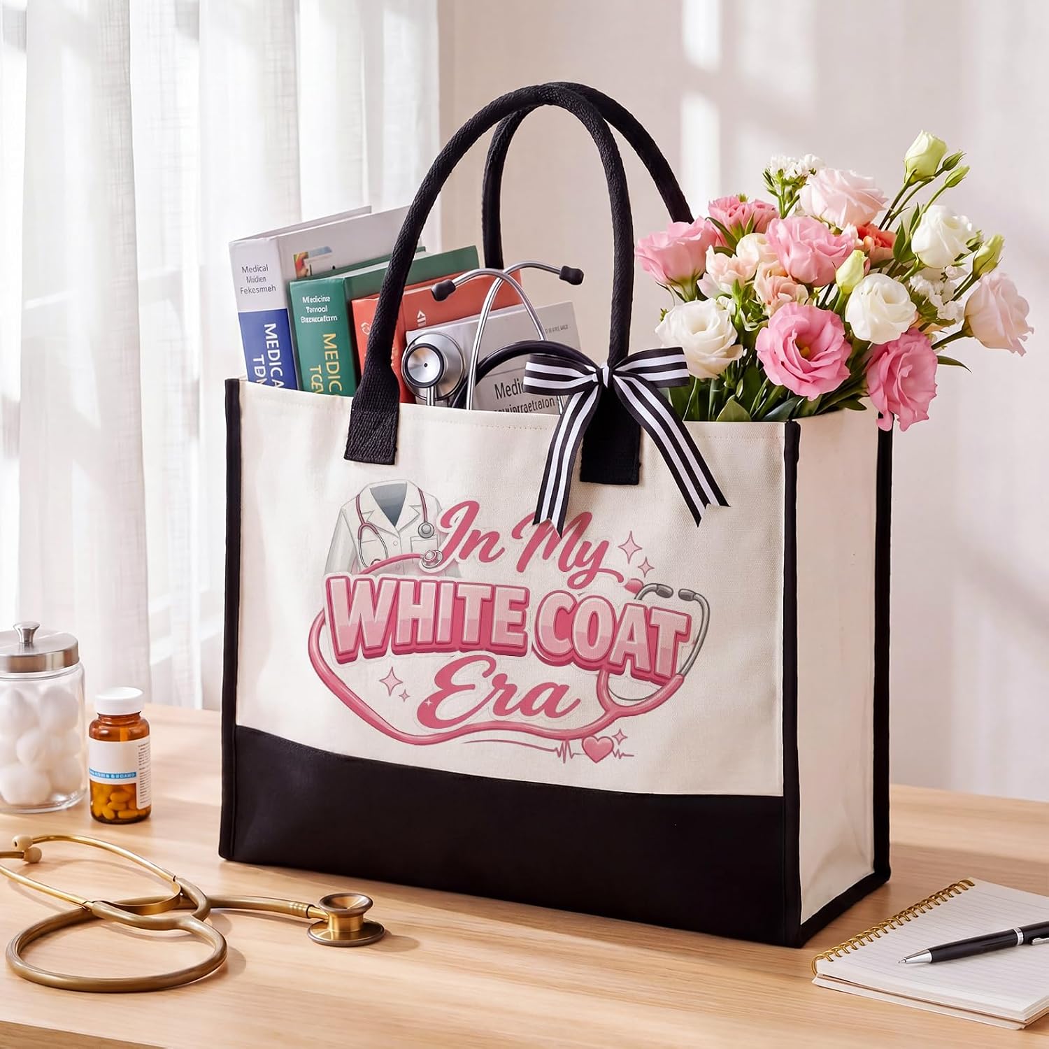 Tudomro White Coat Ceremony Gifts Tote Bag for Doctor