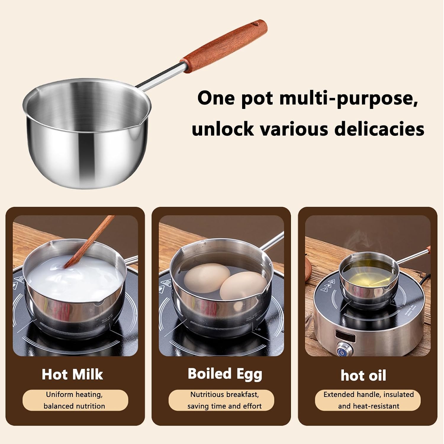 0.4 QT Chocolate melting pot, small pan, sauce pan,stainless steel