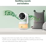Moniteur vidéo de bébé LeapFrog LF925-2HD 1080p WiFi avec accès à distance, caméra panoramique et inclinable à 360 degrés, affichage haute définition de 5” 720p, lumière nocturne, vision nocturne en couleur (blanc) Taille unique