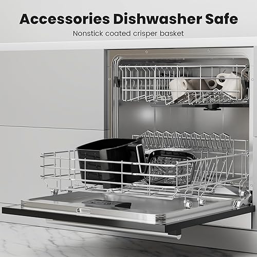 Miniatura 5 de Sweetcrispy Freidora de aire de 6 cuartos con ventana, horno de freidora de aire cuadrado 12 en 1 para la familia, tecnología rápida de aire