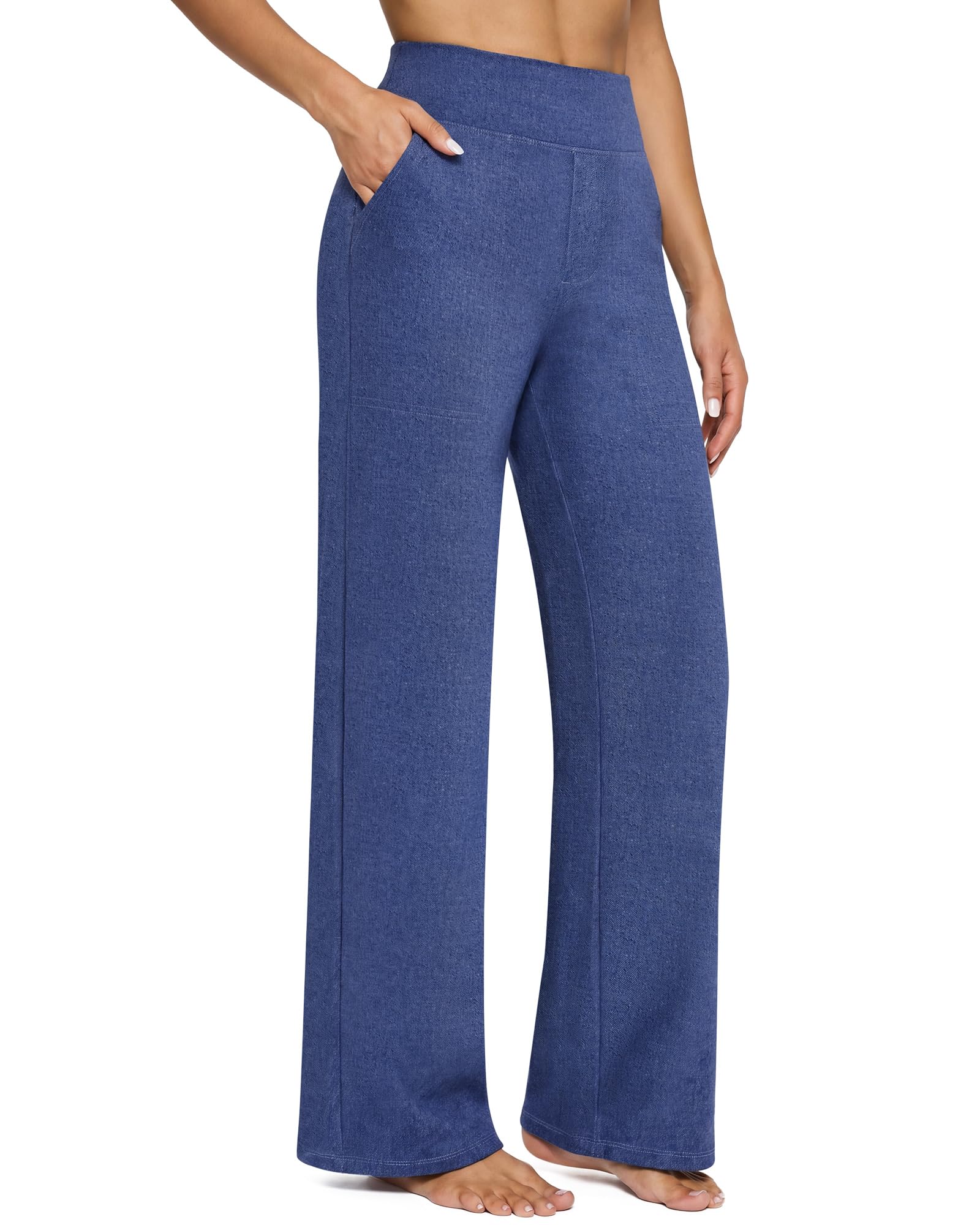 G4Free Yoga Pants for Women Wide Leg Pants with Pockets High Waisted