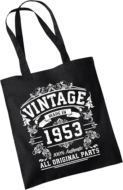Bang Tidy Clothing 70th Birthday Gifts for Women Men Vintage Original Parts 1953 Funny Tote Bags Present