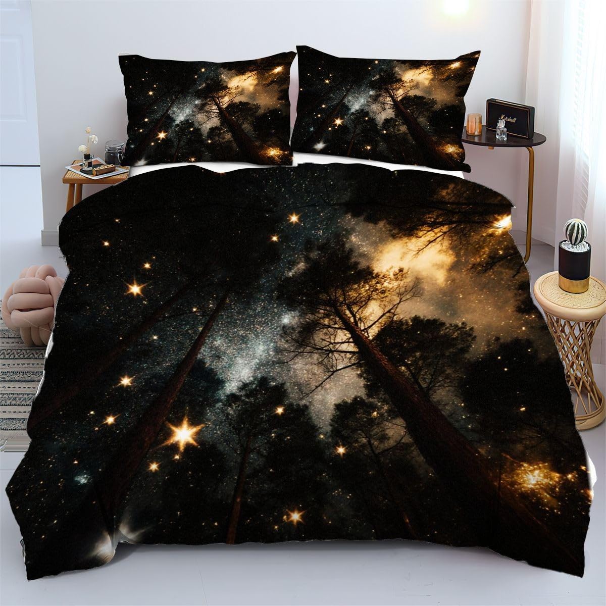 Linge de lit de haute qualité 140x200 cm étoiles pour adolescents