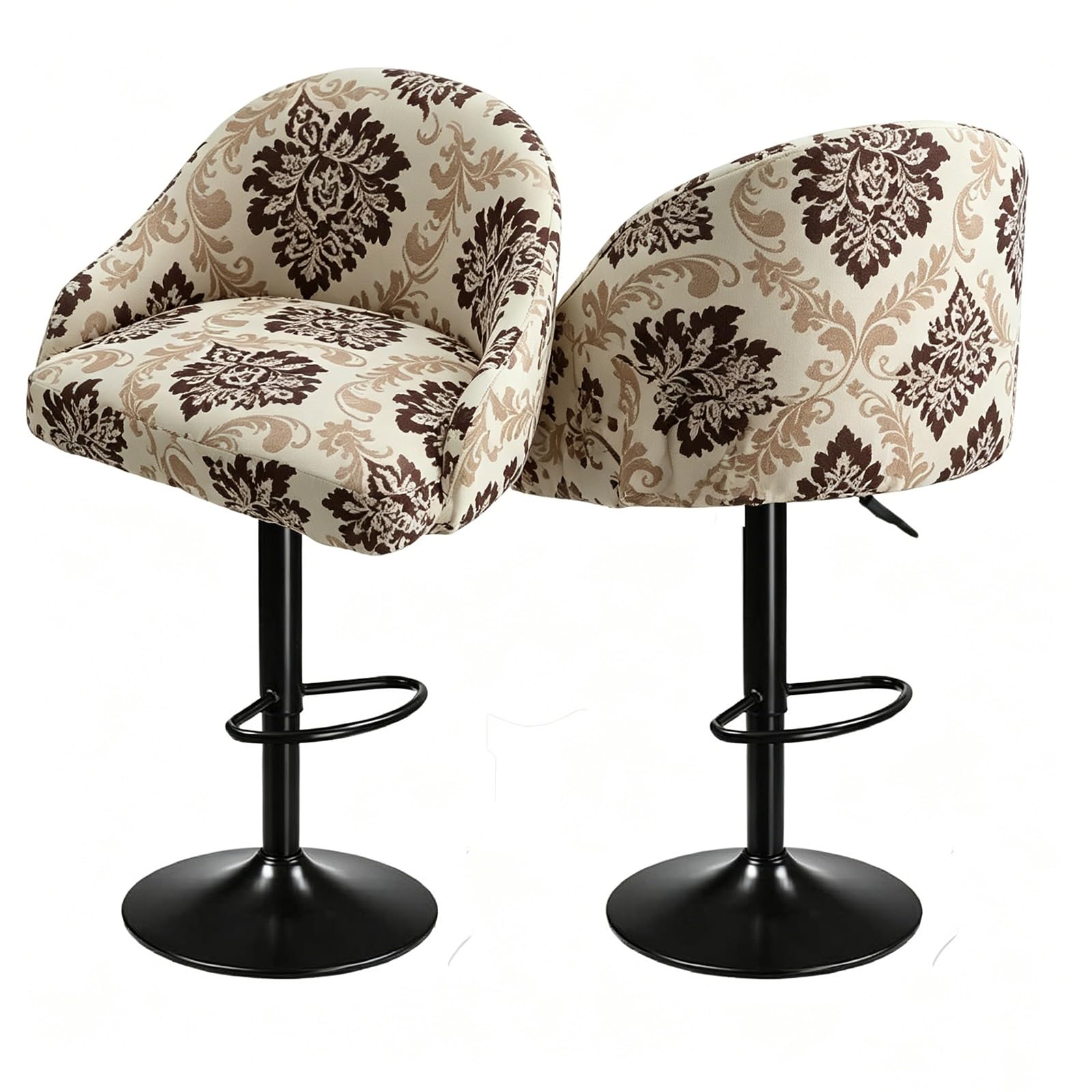 Bar Stools Cover,Short Back Chair Cover, Swivel Chair Slipcovers With Back, Stretch Bar Stool Chair Slipcovers With Round Backs Arms Curved Accent ,Counter Bar Stool Cover For Armchair,Kitchen Island(