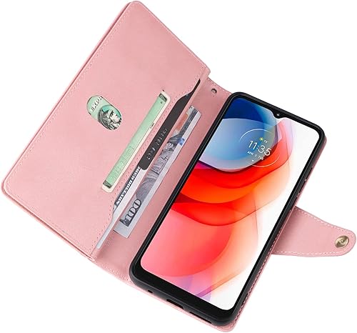 Miniatura 5 de LBYZCASE Funda para Moto G Play 2021, funda tipo cartera para Motorola G Play 2021, de lujo, duradera y de alta calidad, con bolsillo con