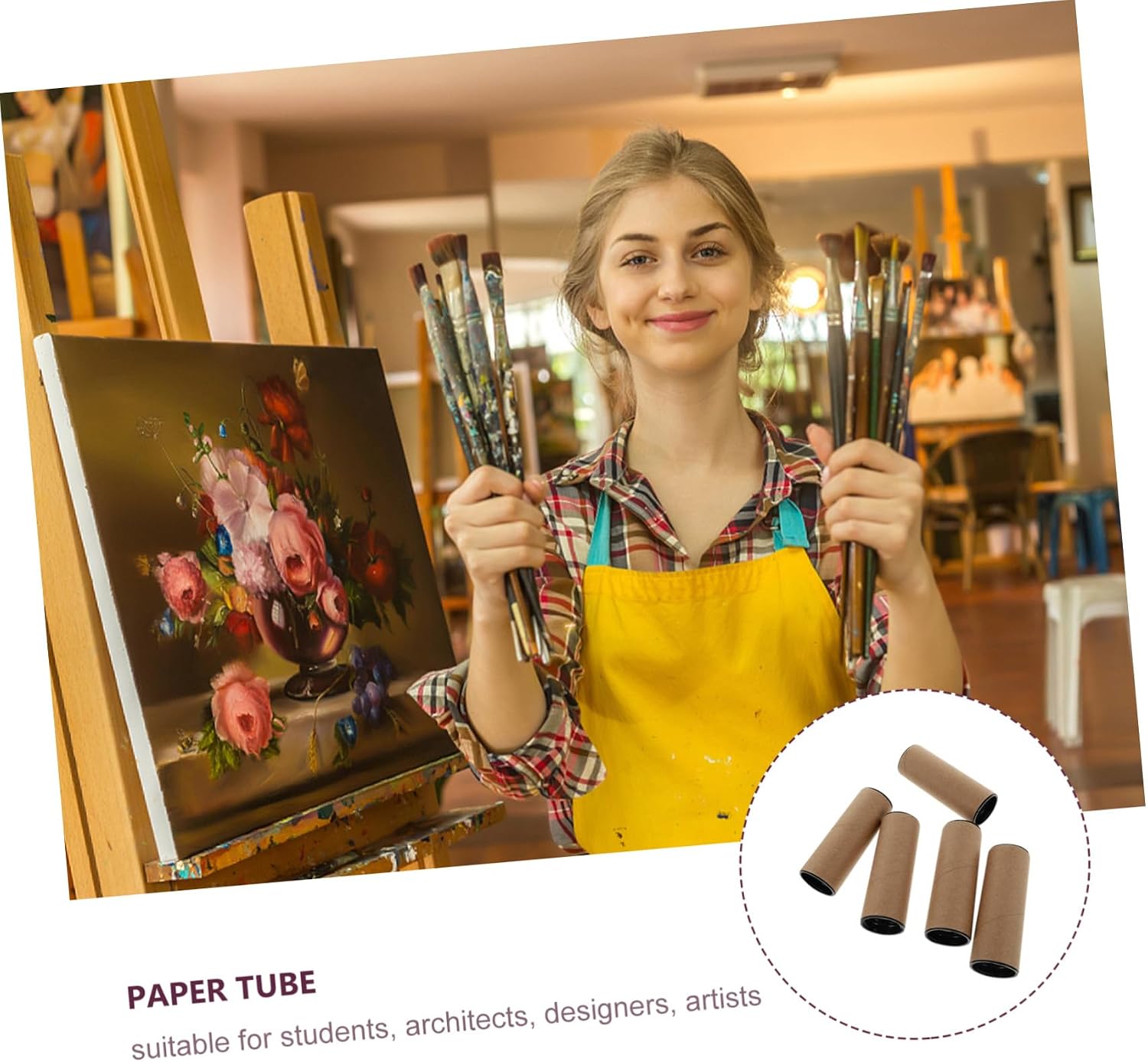 5pcs round Paper Poster Tube for Paintings and Art Storage