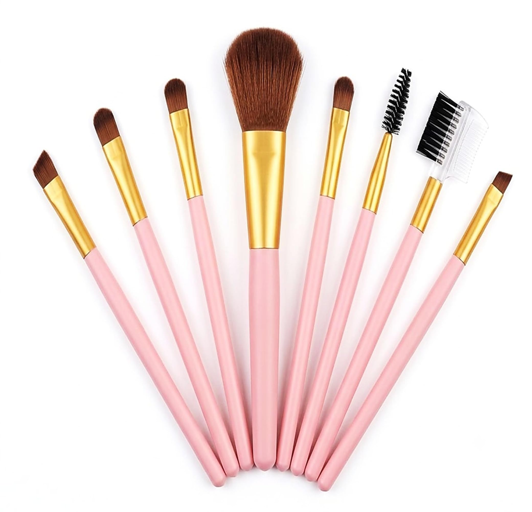 INFINITE ELEGANCE(Pack of 8) Standard Size Makeup Brush Set - Soft Bristles Make Up Brushes Sets Kit - for Foundation, Concealers-Face Powder, Eyeshadow, Blush, Two-purpose Eyebrow comb, Highlighter, Lip brush, Blending Eye Liner,Eyelash volume - (Random Colors)-picture-39