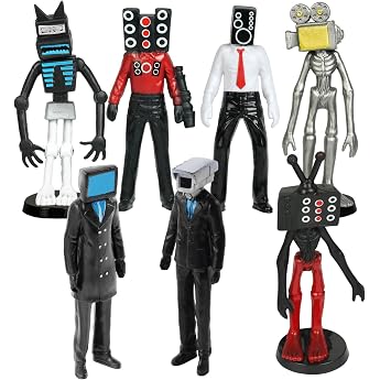 OSDUE 9-Piece Toilet Toy Figures Set Toilet Figures Toilet Building Block Set Toilet Cake Topper Toilets Action Figure Anime Game Figure Toy