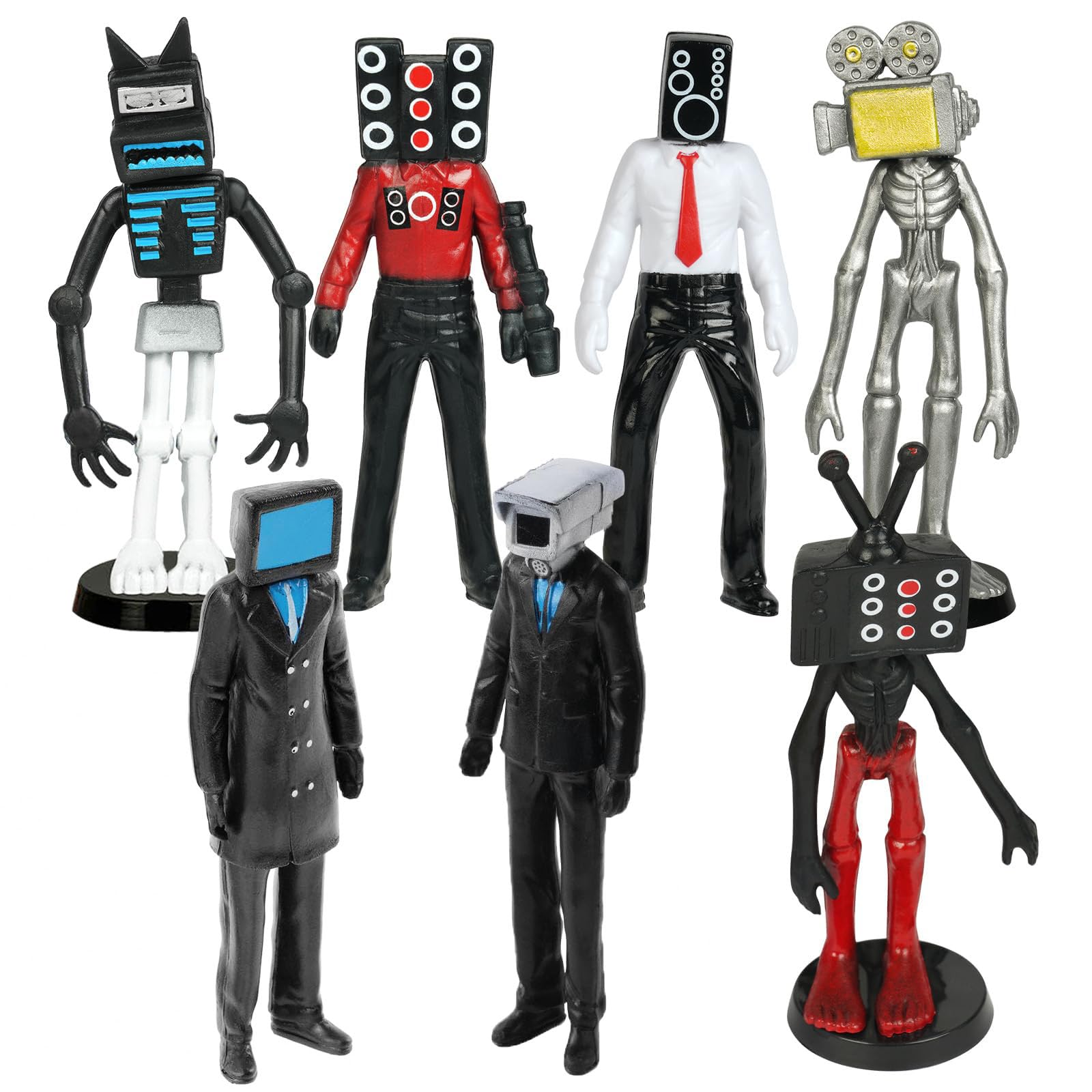 OSDUE 9 PCS Ski bidi-Toilet Toy Figures Set, Ski bidi-To ilet Toys Gaming Action Figures, Collectible Anime Toy, Fun Stuff For Endless Entertainment, Fun Stuff for Kids Boys Girls