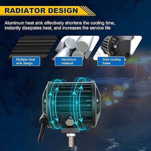 Miniatura 4 de AUXTINGS 2 unids 4 pulgadas 36 W triple fila 7D lente Spot LED barra de luz LED impermeable trabajo buceo luces para todoterreno Jeep ATV AWD SUV