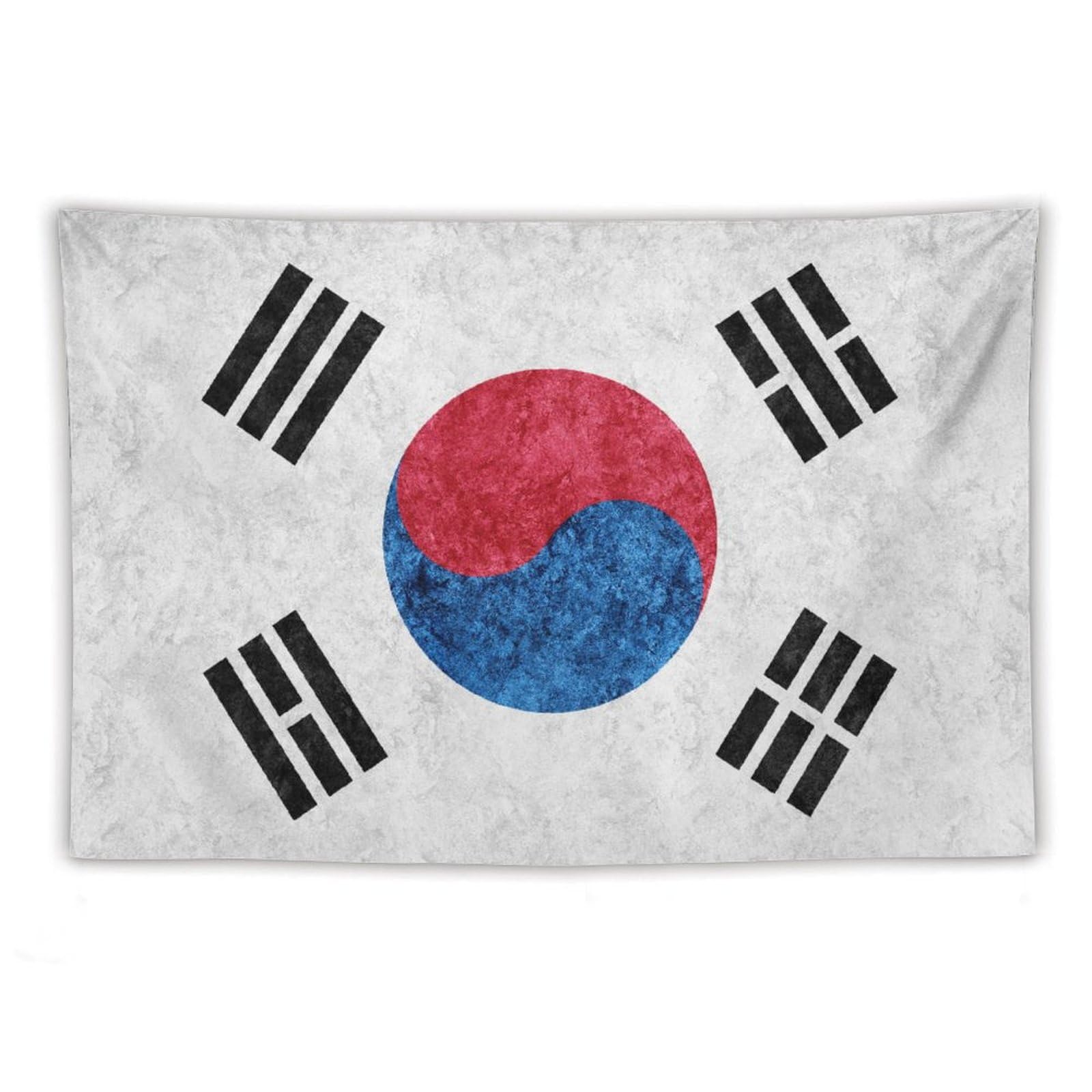 XingFox Korean Flag Textured Tapestry Wall Hanging, National Flag Art Wall Decoration Tapestry, For Bedroom Living Room Dorm Home Decoration, 40"x60"