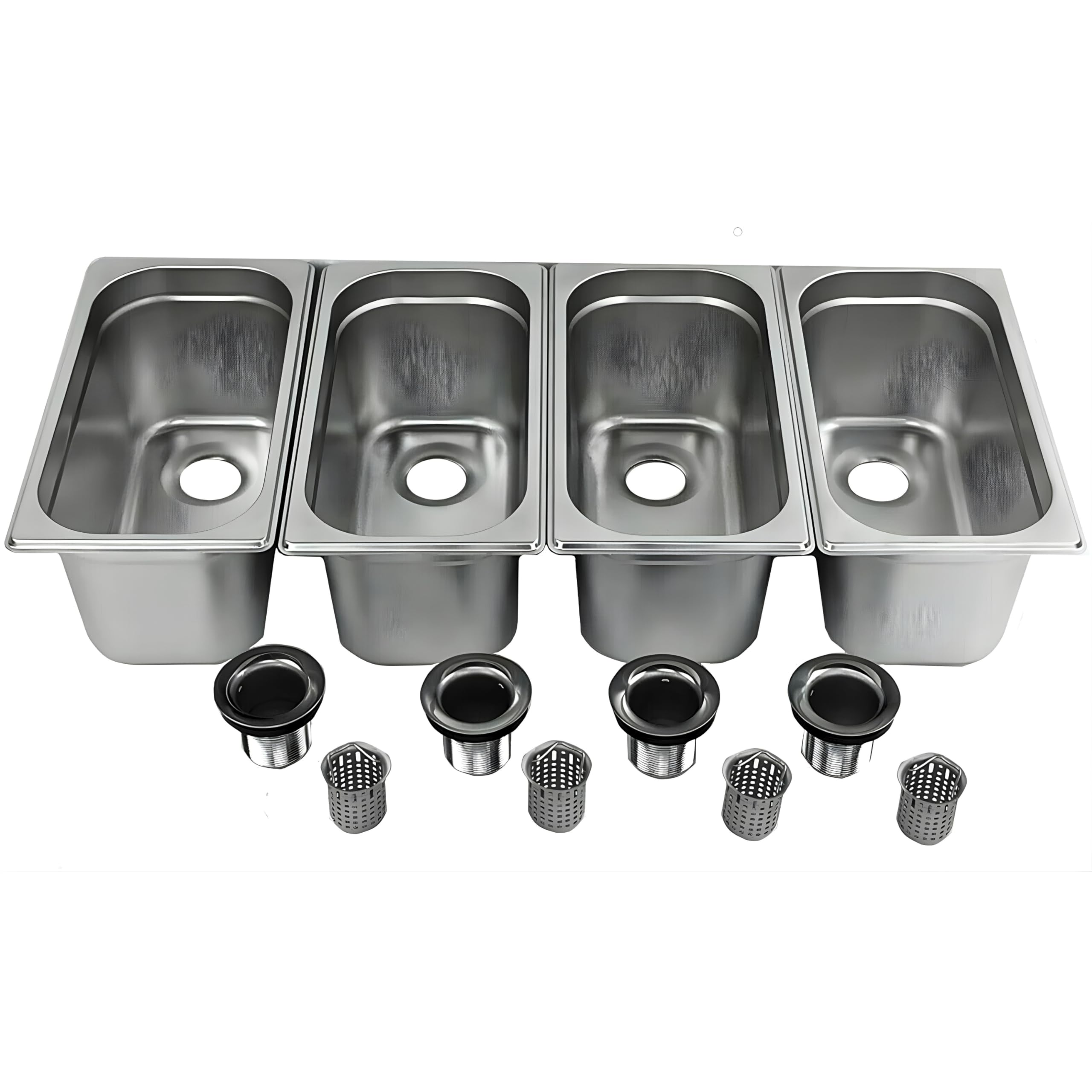 Standard 4-Compartment Drop-in Stainless Steel Sink Set & Hand Washing for Concession Stand Food Trailer