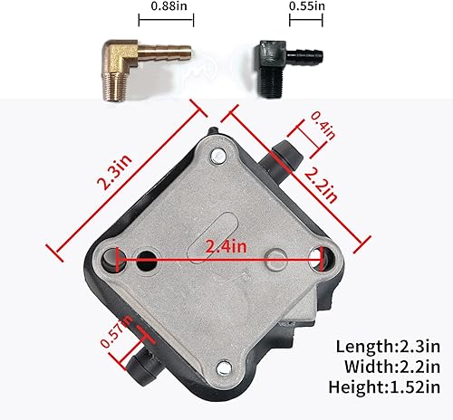 Miniatura 2 de ZZYR Bomba de combustible 14360A78 compatible con Mercury 14360A16 14360A41 14360A43 14360A50 14360A71 14360A73 Fueraborda 2 tiempos 30 40 45 55 65