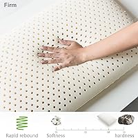 Vista 4 de Almohada de látex 100 % natural de alta calidad, almohada de látex media-baja de alta calidad que ayuda a aliviar la presión, el dolor de cuello