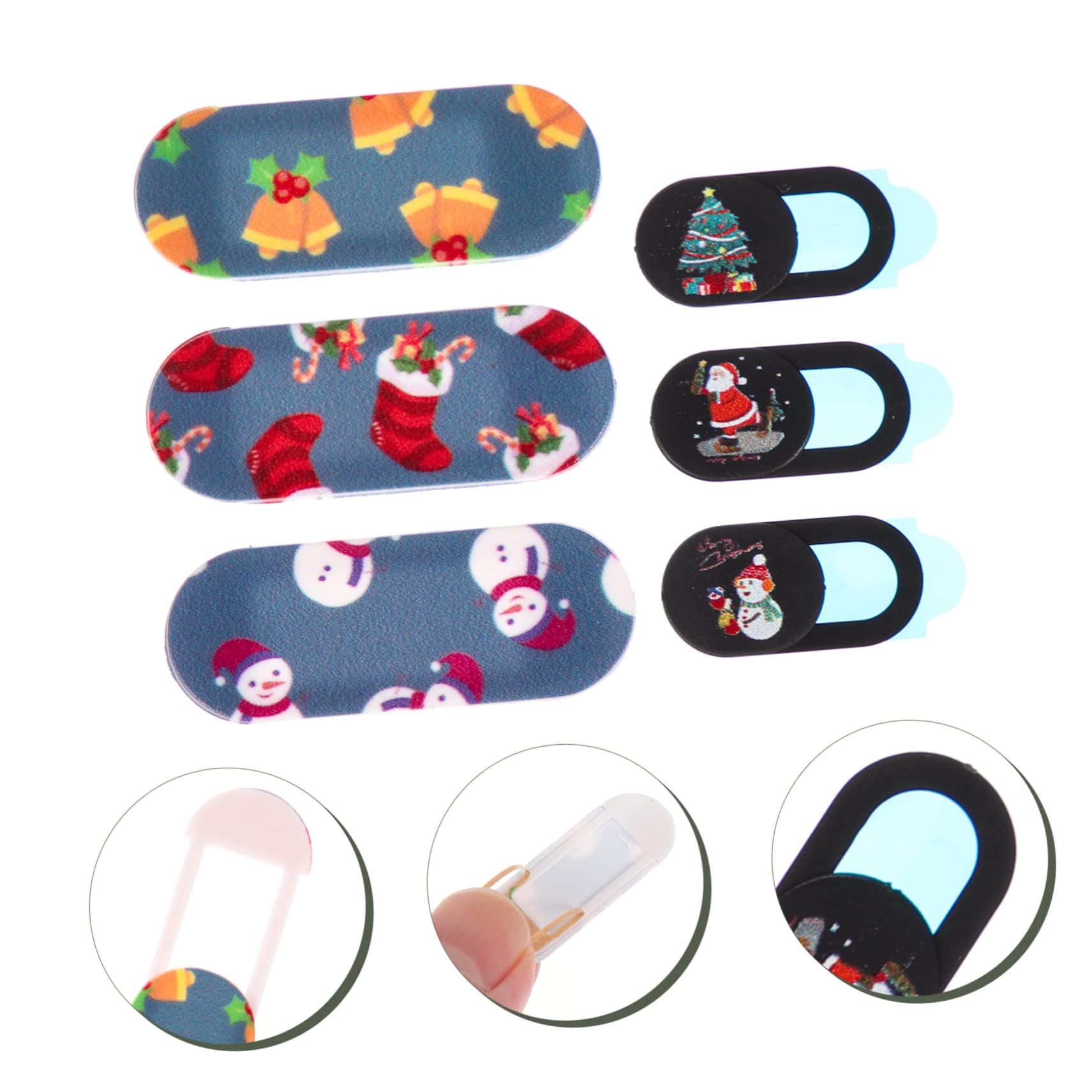 jojofuny 30 Piezas Cubierta De La Cámara De Navidad Diapositiva De La Cubierta De La Cámara Control Deslizante De Privacidad De La Cámara Cubiertas De Cámara Web Protector De Laptop Abs