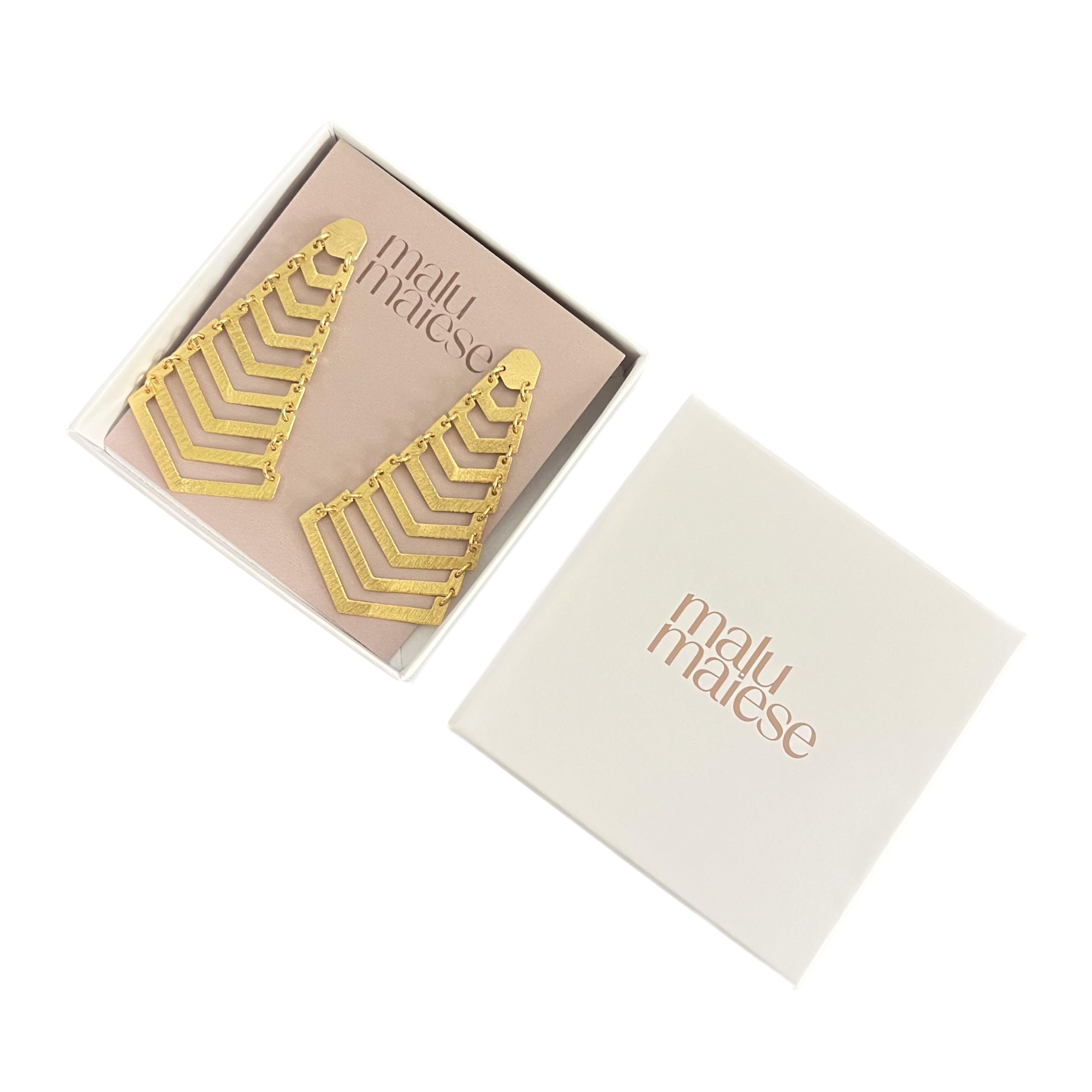 Pendientes Largos Cascade chapados en Oro 18K, Joya para fiesta, Versátiles y Atemporales, Pendientes Ligeros y Geometricos, Regalo Único para Mujer