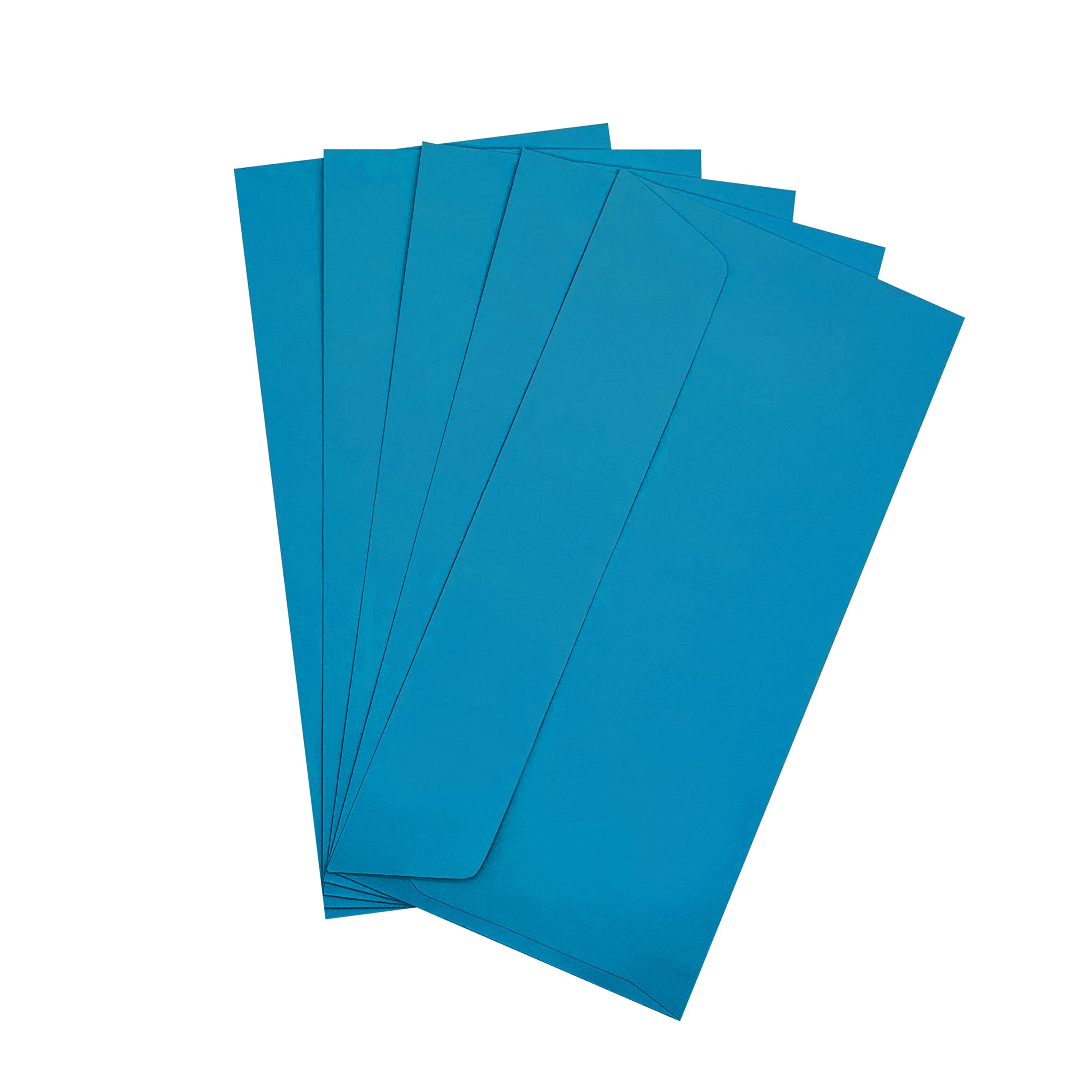 Raylu Paper - Pack of 20 Small Coloured Envelopes with Adhesive Closure and No Window for Party, Wedding, Birthday or Christmas Gifts, Coloured Envelopes Size DL 110 x 220 mm (Blue)