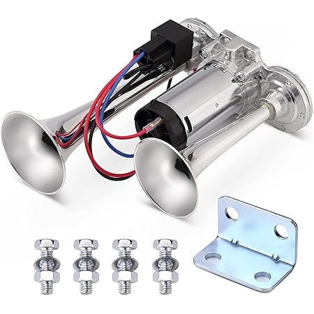 150dB Universal 12V 24V Air Horn Black 4 Trumpets Train Air Horn Loud Sound Horn For Car Trunk – Buy At Low Prices In The Online Store - Foto 2