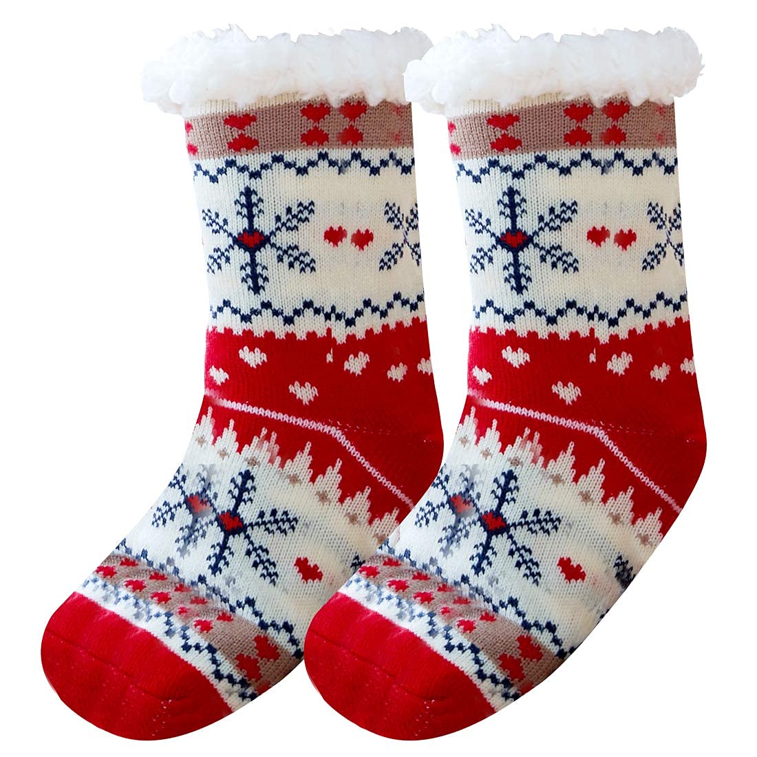 WOTENCCE Calzini A Pantofola Antiscivolo Uomo Calza Pantofole Pinze Fodera In Pile Per Caldi Calzini Invernali Per La Casa (Grigio Chiaro