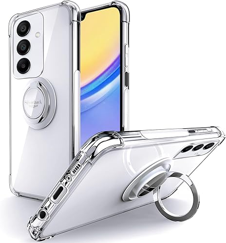 Silverback Funda transparente para teléfono Galaxy A15 5G con soporte de anillo, protección contra golpes, amortiguador, a prueba de golpes, para disponible en Yaxa Peru