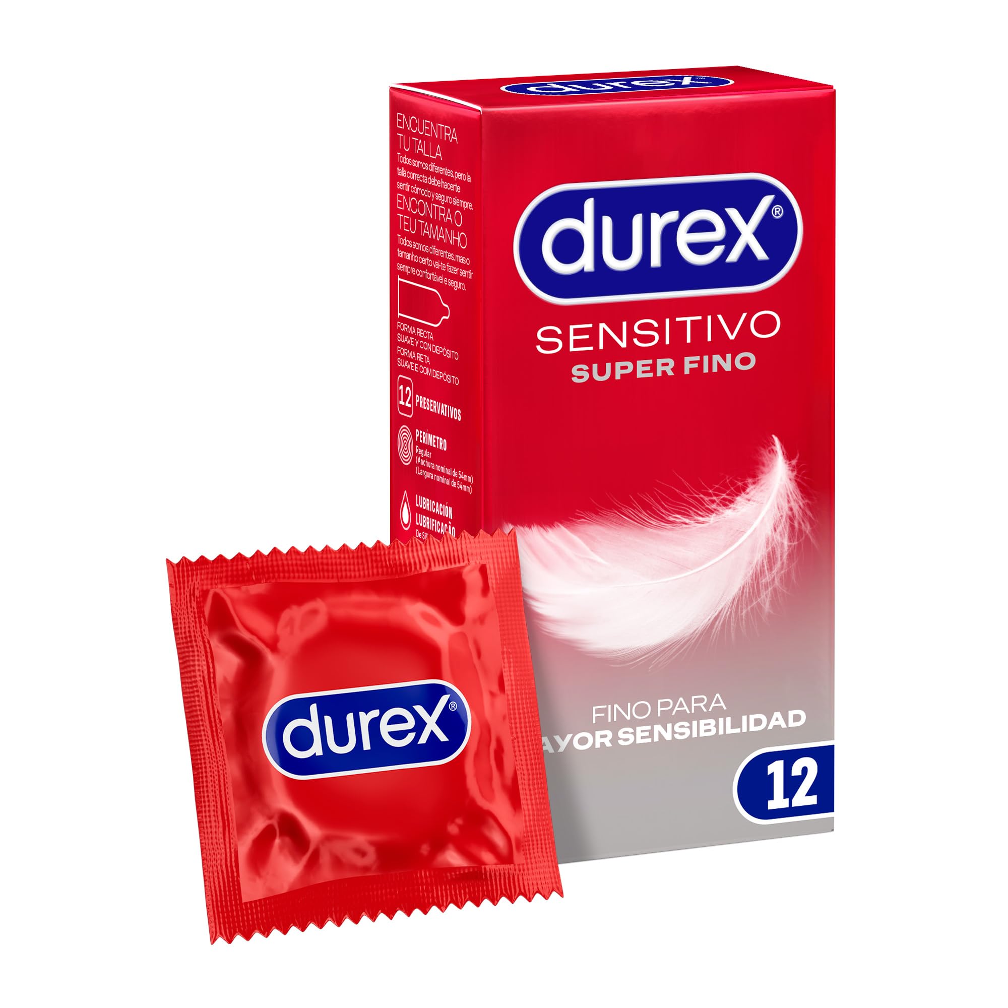 Durex Preservativos Super Finos Contacto Total para Mayor Sensibilidad - 12 condones