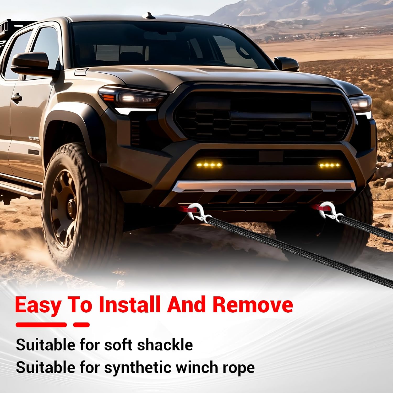 Tow Hooks for Tacoma 2024-2026/4Runner 2025-2026/Land Cruiser 250 2024-2025, Car Tow Hooks Compatible with Toyota Tacoma/4Runner/Land Cruiser 250 Accessories, T6061 Aluminum Alloy