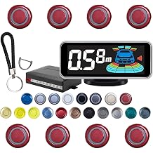 Backup Parktronic System 8-Sensor with LCD Display & Car Keychain,Distance Detection Meter/Feet,English/Spanish/Beep Alert Options 20 Color Probes8 Main Colors 20mm Compact Elegant Design