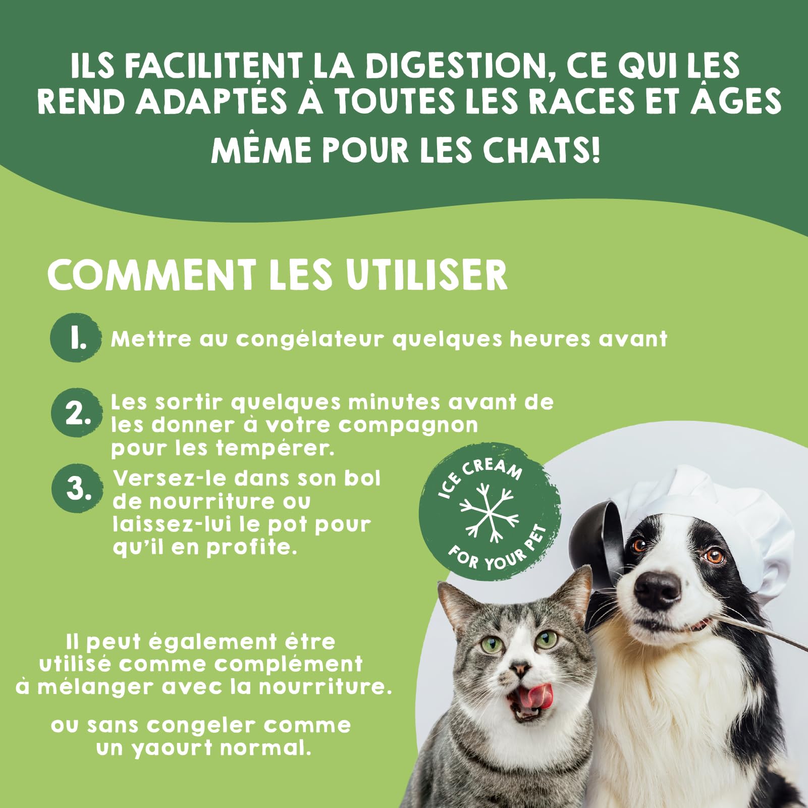 MAIKAI Lot 4 Glaces Rafraîchissantes pour Chiens et Chats – Collagène & Inuline – Friandise sans Lactose Hydratante – Idéale pour Tapis de Léchage – Soutien Articulaire et Digestif