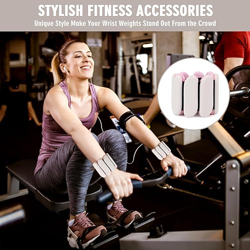 Miniatura 2 de Pesas de muñeca  1 par (1 libra cada uno)  Pesas ajustables para muñeca y tobillo, brazaletes de muñeca de silicona para piernas y brazos para