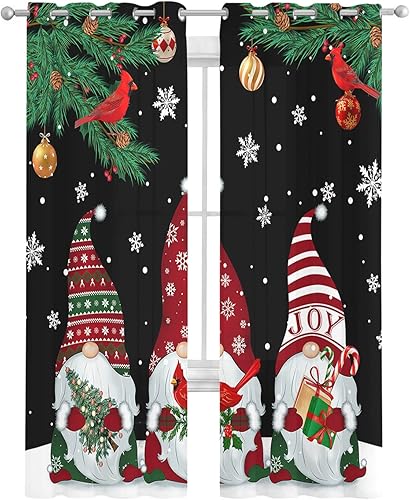 Miniatura 7 de Cortinas traslúcidas de Navidad de 72 pulgadas de largo, juego de 2 paneles de cortinas para cocina, dormitorio, sala de estar, pasillo, puerta